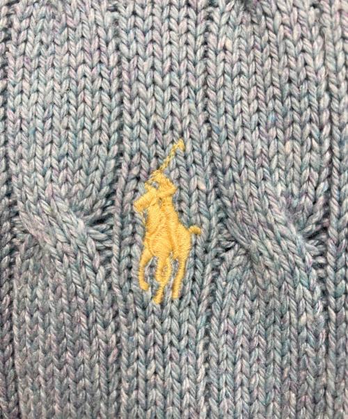 POLO RALPH LAUREN（ポロ・ラルフローレン）POLO RALPH LAUREN (ポロ・ラルフローレン) シルクケーブルニット スカイブルー サイズ:L 未使用品の古着・服飾アイテム
