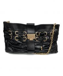 JIMMY CHOO（ジミーチュウ）の古着「チェーンショルダーバッグ」｜ブラック