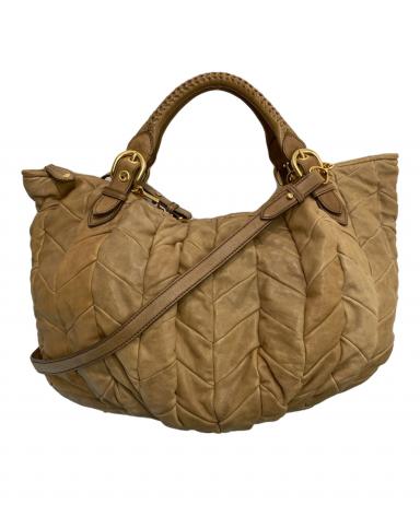 miu miu ハンドバッグ キルティングショルダーバッグ 新品 即購入即発送可 中古・古着通販】MIU MIU (ミュウミュウ) レザーキルティング
