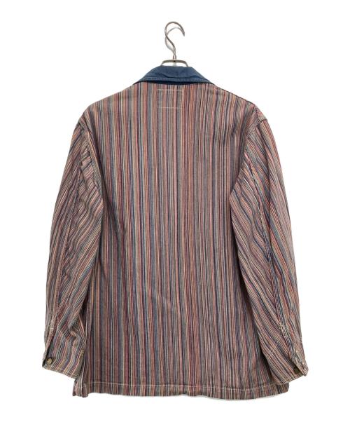 WAREHOUSE（ウエアハウス）WAREHOUSE (ウエアハウス) ストライプカバーオール レッド×ブルー サイズ:40の古着・服飾アイテム