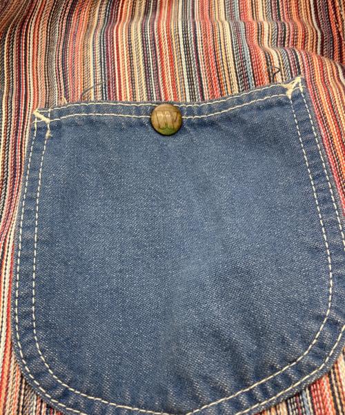 WAREHOUSE（ウエアハウス）WAREHOUSE (ウエアハウス) ストライプカバーオール レッド×ブルー サイズ:40の古着・服飾アイテム