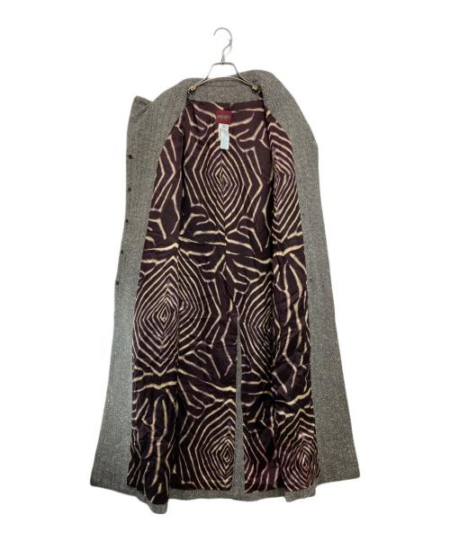 KENZO（ケンゾー）KENZO (ケンゾー) アンゴラ混ヘリンボーンウールコート グレー サイズ:38の古着・服飾アイテム