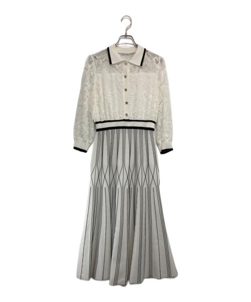 Diagram（ダイアグラム）Diagram (ダイアグラム) レース切替ワンピース ホワイト サイズ:38の古着・服飾アイテム