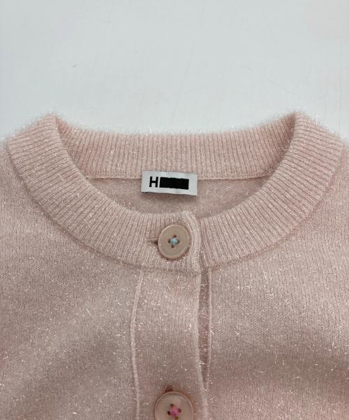 H BEAUTY&YOUTH（エイチ ビューティー&ユース）H BEAUTY&YOUTH (エイチ ビューティー&ユース) スパークルニットカーディガン ピンク サイズ:-の古着・服飾アイテム