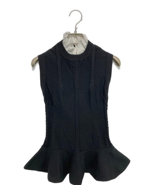 Sov.（ソブ）Sov. (ソブ) ペプラムノースリニット ブラック サイズ:38の古着・服飾アイテム