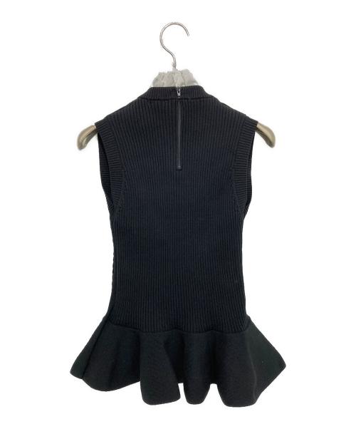 Sov.（ソブ）Sov. (ソブ) ペプラムノースリニット ブラック サイズ:38の古着・服飾アイテム