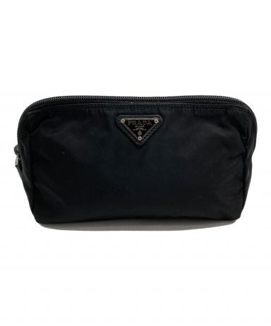 中古・古着通販】PRADA (プラダ) ナイロンポーチ ブラック｜ブランド