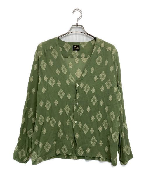 Needles（ニードルズ）Needles (ニードルズ) V Neck Shirt Diamond Jq グリーン サイズ:Sの古着・服飾アイテム