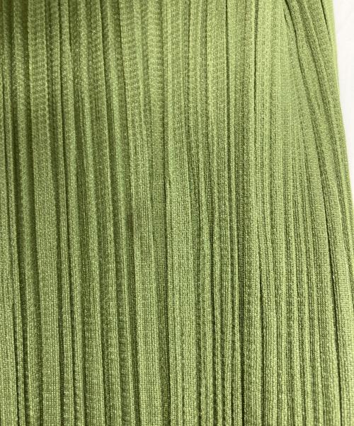 PLEATS PLEASE（プリーツプリーズ）PLEATS PLEASE (プリーツプリーズ) パイピングプリーツフレアパンツ グリーン サイズ:2の古着・服飾アイテム