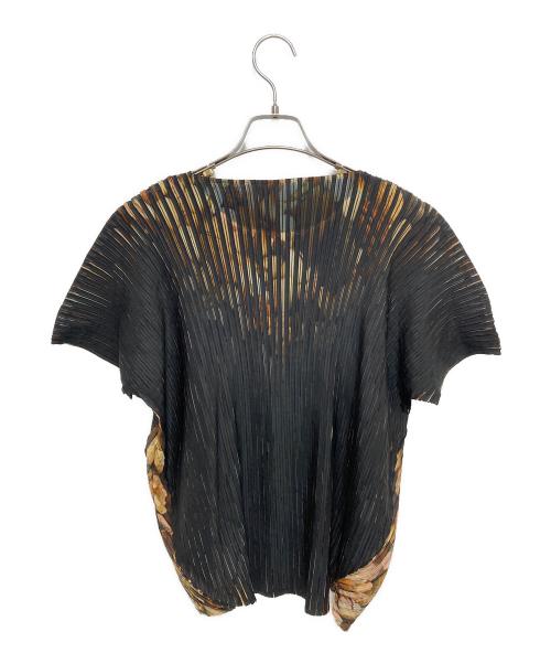 ISSEY MIYAKE（イッセイミヤケ）ISSEY MIYAKE (イッセイミヤケ) 07SS Pleated Print Sleeveless Cut and Sewn ブラウン サイズ:2の古着・服飾アイテム