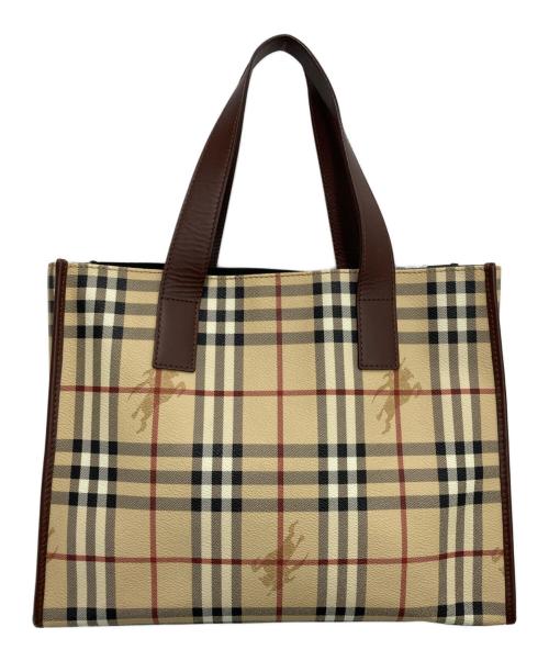 BURBERRY LONDON（バーバリーロンドン）BURBERRY LONDON (バーバリーロンドン) ノヴァチェック PVCトートバッグ ベージュの古着・服飾アイテム
