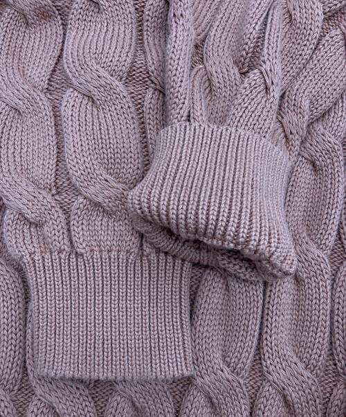 BATONER（バトナ―）BATONER (バトナ―) ケーブルニット ピンク サイズ:3の古着・服飾アイテム