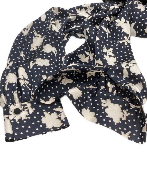 ANAYI（アナイ）ANAYI (アナイ) シャドーフラワープリントプリーツワンピース ネイビー サイズ:38の古着・服飾アイテム