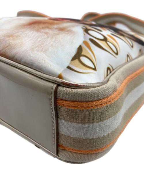 ANYA HINDMARCH（アニヤ・ハインドマーチ）ANYA HINDMARCH (アニヤ・ハインドマーチ) チワワプリント ショルダーバッグ ベージュの古着・服飾アイテム