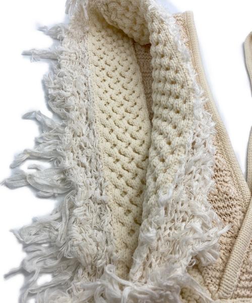 LEINWANDE（ラインヴァンド）LEINWANDE (ラインヴァンド) Patchwork Fringe Top ベージュ サイズ:FREEの古着・服飾アイテム