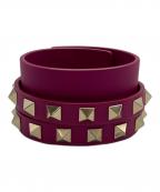 VALENTINO GARAVANIヴァレンティノ・ガラヴァーニ）の古着「ロックスタッズレザーブレスレッド」｜ピンク