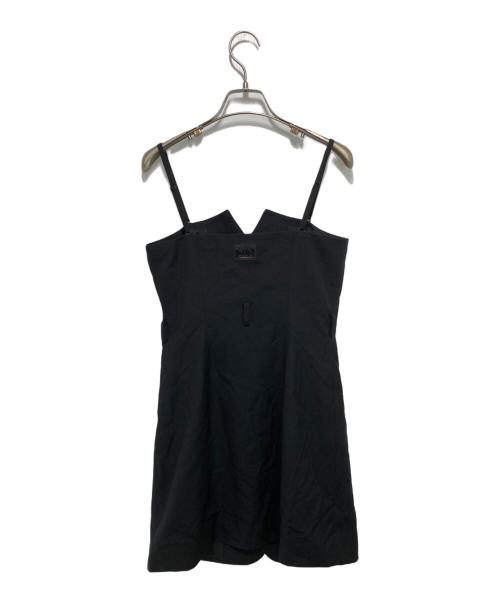 ARMANI EXCHANGE（アルマーニ エクスチェンジ）ARMANI EXCHANGE (アルマーニ エクスチェンジ) フロントボタン スリーブレスベルテッドドレス ブラック サイズ:２の古着・服飾アイテム