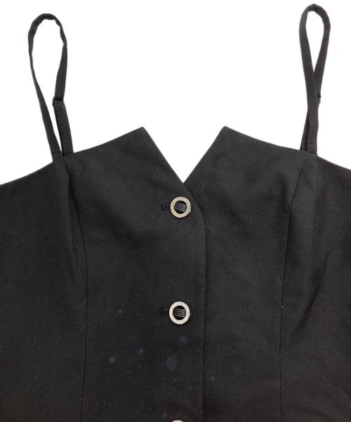 ARMANI EXCHANGE（アルマーニ エクスチェンジ）ARMANI EXCHANGE (アルマーニ エクスチェンジ) フロントボタン スリーブレスベルテッドドレス ブラック サイズ:２の古着・服飾アイテム