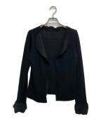 yohji yamamoto+noirヨウジヤマモトプリュスノアール）の古着「［古着］シルクフリル ニットカーディガン」｜ブラック