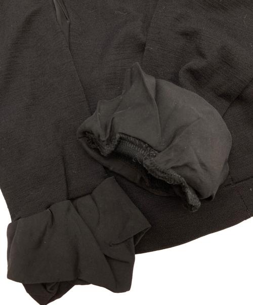 yohji yamamoto+noir（ヨウジヤマモトプリュスノアール）yohji yamamoto+Noir (ヨウジヤマモトプリュスノアール) ［古着］シルクフリル ニットカーディガン ブラック サイズ:2の古着・服飾アイテム