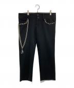 LIMI feuリミフゥ）の古着「チェーンデザインパンツ」｜ブラック