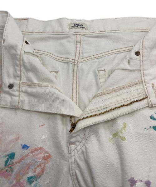 POLO RALPH LAUREN（ポロ・ラルフローレン）POLO RALPH LAUREN (ポロ・ラルフローレン) ペイント加工デニムパンツ ホワイト サイズ:31Rの古着・服飾アイテム