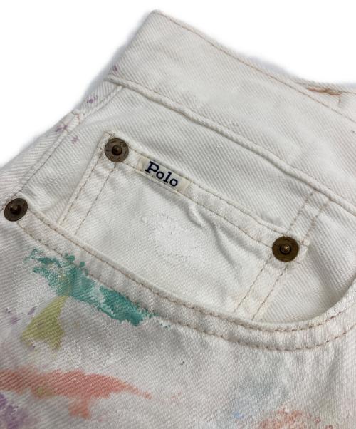 POLO RALPH LAUREN（ポロ・ラルフローレン）POLO RALPH LAUREN (ポロ・ラルフローレン) ペイント加工デニムパンツ ホワイト サイズ:31Rの古着・服飾アイテム