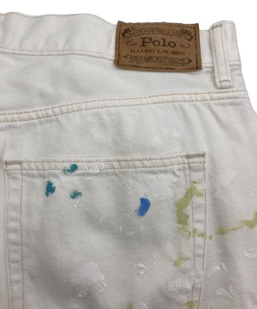 POLO RALPH LAUREN（ポロ・ラルフローレン）POLO RALPH LAUREN (ポロ・ラルフローレン) ペイント加工デニムパンツ ホワイト サイズ:31Rの古着・服飾アイテム