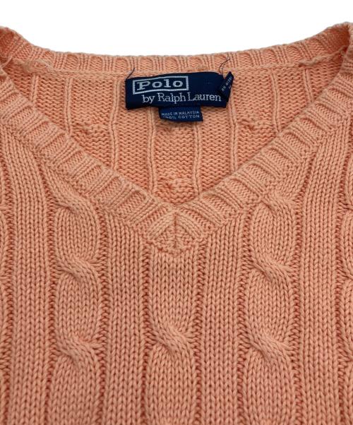 POLO RALPH LAUREN（ポロ・ラルフローレン）POLO RALPH LAUREN (ポロ・ラルフローレン) Vネックニット オレンジ サイズ:Lの古着・服飾アイテム