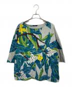 45Rフォーティファイブ・アール）の古着「インディゴハケ目枇杷プリントブラウス」｜グレー×ブルー