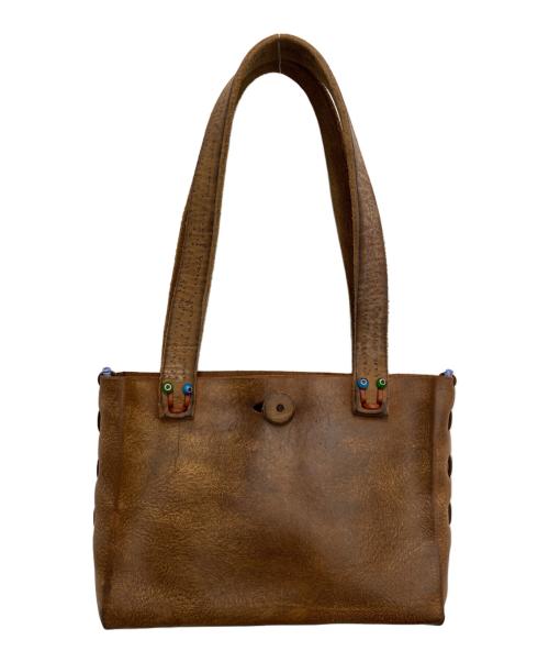 HENRY CUIR（アンリークイール）HENRY CUIR (アンリークイール) レザーハンドバッグ ブラウンの古着・服飾アイテム