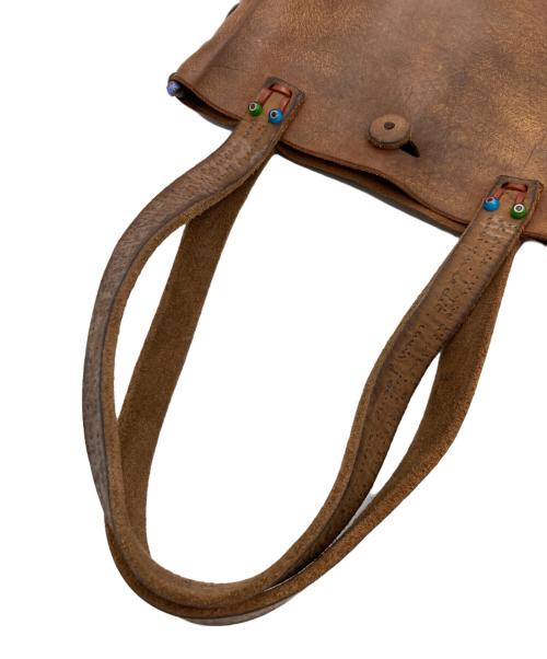 HENRY CUIR（アンリークイール）HENRY CUIR (アンリークイール) レザーハンドバッグ ブラウンの古着・服飾アイテム