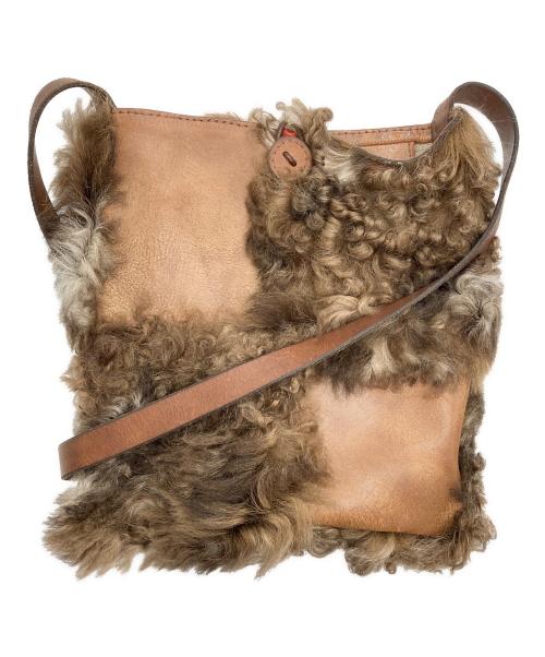 HENRY CUIR（アンリークイール）HENRY CUIR (アンリークイール) ファーコンビレザーショルダーバッグ ブラウンの古着・服飾アイテム