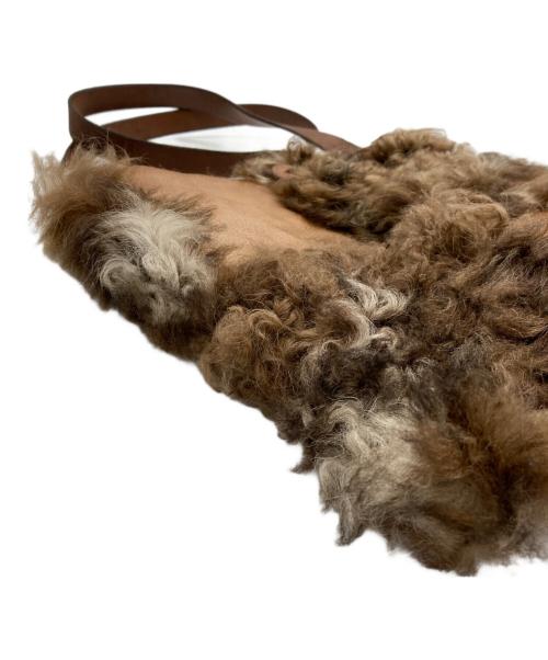 HENRY CUIR（アンリークイール）HENRY CUIR (アンリークイール) ファーコンビレザーショルダーバッグ ブラウンの古着・服飾アイテム