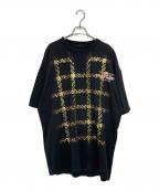 YuumiARIAユウミアリア）の古着「バックプリント 刺繍Tシャツ」｜ブラック