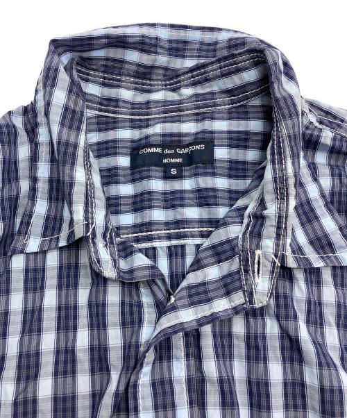 COMME des GARCONS HOMME（コムデギャルソン オム）COMME des GARCONS HOMME (コムデギャルソン オム) パッチワークチェックシャツ ブルー サイズ:Sの古着・服飾アイテム