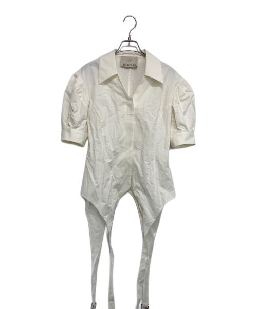 TELOPLAN（テーロプラン）TELOPLAN (テーロプラン) Fuga Two-Way Shirts フーガ2WAYシャツ ホワイト サイズ:FREEの古着・服飾アイテム