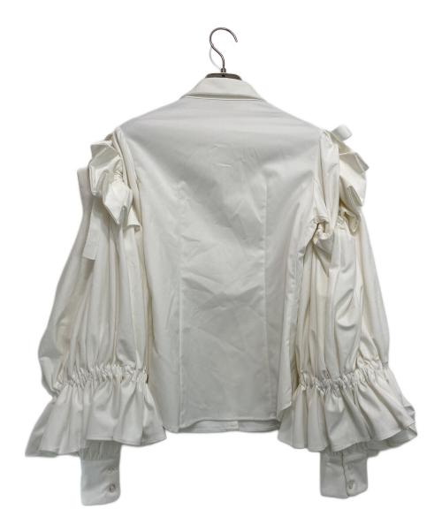 HAENGNAE（ヘンネ）HAENGNAE (ヘンネ) フリルスリーブシャツ ホワイト サイズ:Fの古着・服飾アイテム