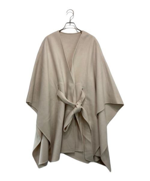 icB（アイシービー）icB (アイシービー) ウールリバー ポンチョ ベージュ サイズ:4の古着・服飾アイテム