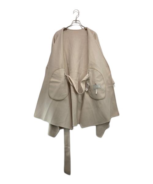 icB（アイシービー）icB (アイシービー) ウールリバー ポンチョ ベージュ サイズ:4の古着・服飾アイテム