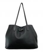 LONGCHAMPロンシャン）の古着「ロゾ レザートートバッグ」｜ブラック