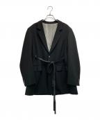 STUDIOUSステュディオス）の古着「Leather Belted Tailored Jacket」｜ブラック