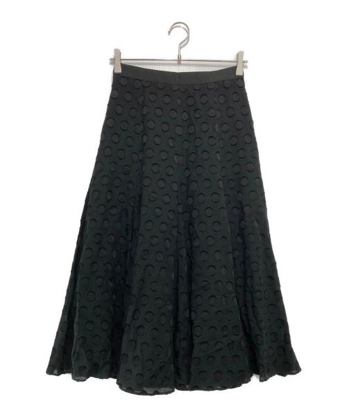 ANAYI（アナイ）ANAYI (アナイ) ドットジャガード フレアスカート ブラック サイズ:38の古着・服飾アイテム