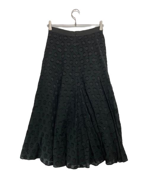 ANAYI（アナイ）ANAYI (アナイ) ドットジャガード フレアスカート ブラック サイズ:38の古着・服飾アイテム