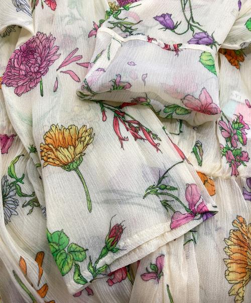 ANAYI（アナイ）ANAYI (アナイ) フローラルプリントフレアワンピース イエロー サイズ:38の古着・服飾アイテム