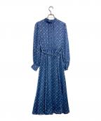 ANAYIアナイ）の古着「キープリントスタンドカラーワンピース」｜ブルー