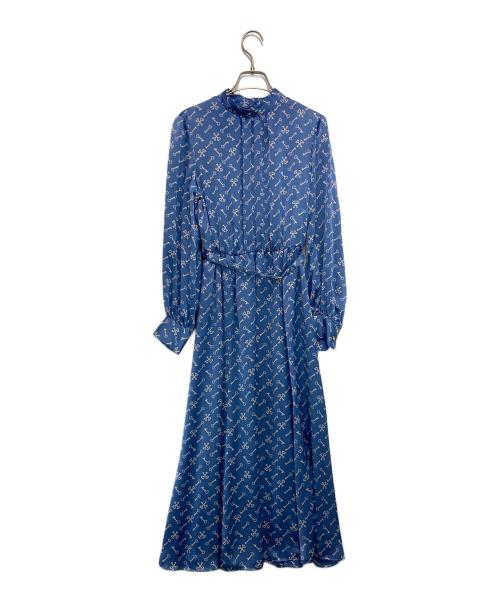 ANAYI（アナイ）ANAYI (アナイ) キープリントスタンドカラーワンピース ブルー サイズ:38の古着・服飾アイテム