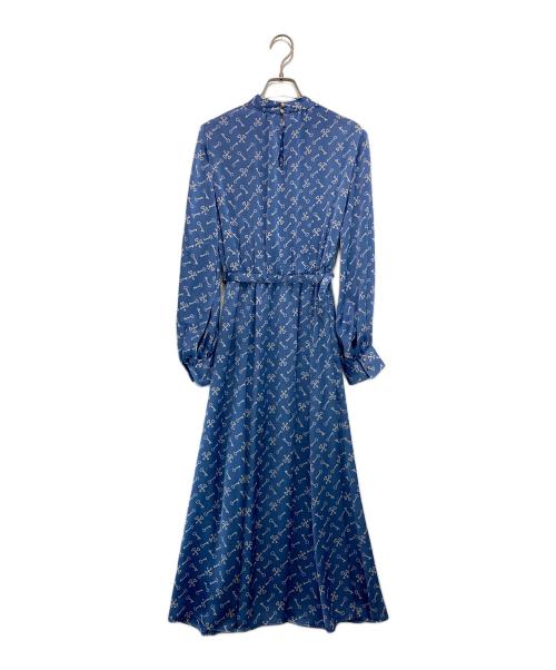 ANAYI（アナイ）ANAYI (アナイ) キープリントスタンドカラーワンピース ブルー サイズ:38の古着・服飾アイテム