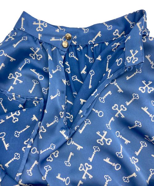 ANAYI（アナイ）ANAYI (アナイ) キープリントスタンドカラーワンピース ブルー サイズ:38の古着・服飾アイテム