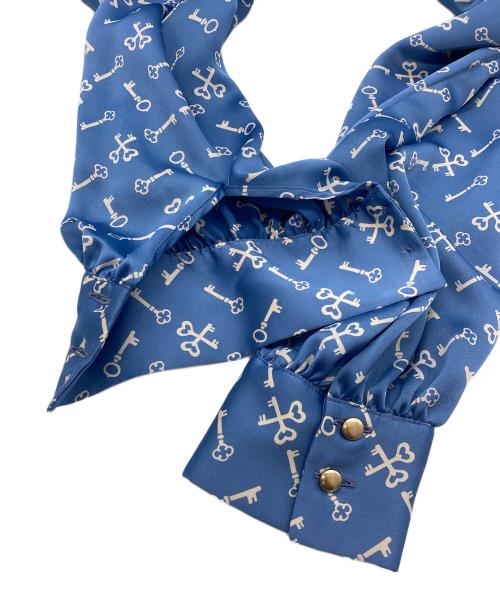 ANAYI（アナイ）ANAYI (アナイ) キープリントスタンドカラーワンピース ブルー サイズ:38の古着・服飾アイテム